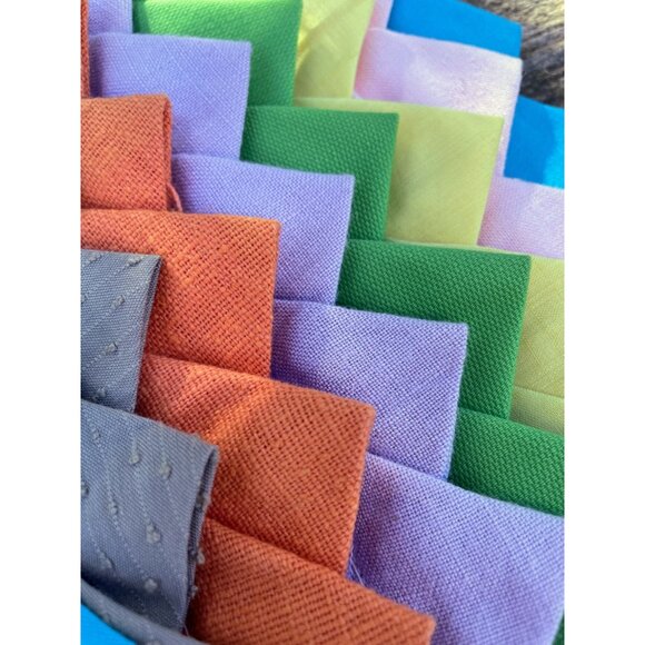 Vintage 1960s Linen Fabric Pleated Rag Accent Oval Rug MOD - Picture 14 of 16